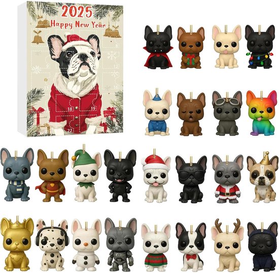 Teckel adventskalender, kerstteller, 24 dagen aftelkalender 2025 met