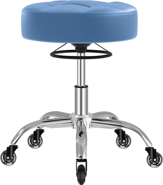 OUTMASTER Rolkruk, in hoogte verstelbaar, met wieltjes, 50-62 cm, tot 180 kg belastbare werkkruk, 360 graden draaibare kruk, kruk voor salon en spa, van lederen kruk (paars OUTMASTER Rolkruk, in hoogte verstelbaar, met wieltjes, 50-62 cm, tot 180 kg belastbare werkkruk, 360 graden draaibare kruk, kruk voor salon en spa, van lederen kruk (paars
