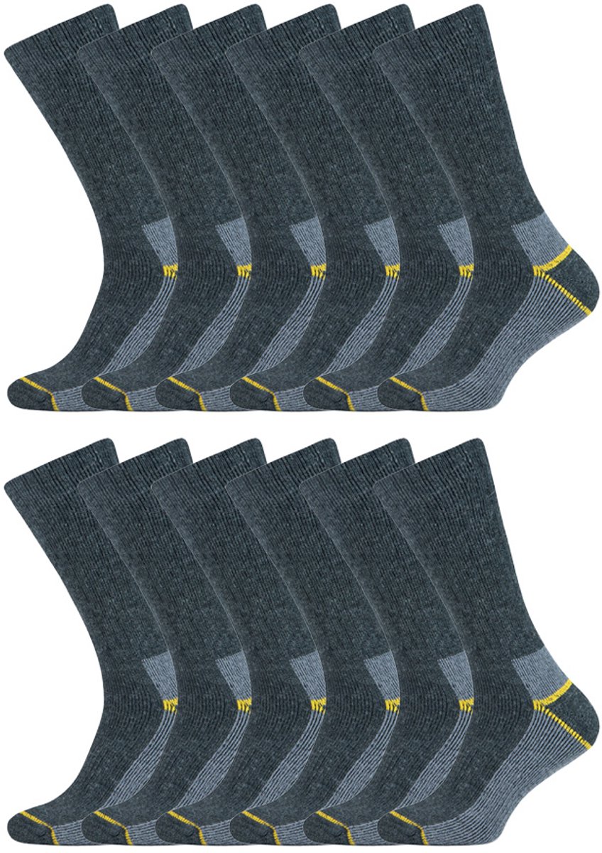Stapp Yellow Thermo Werksokken | Grijs | Warme Wollen Werksokken | Maat 39–50