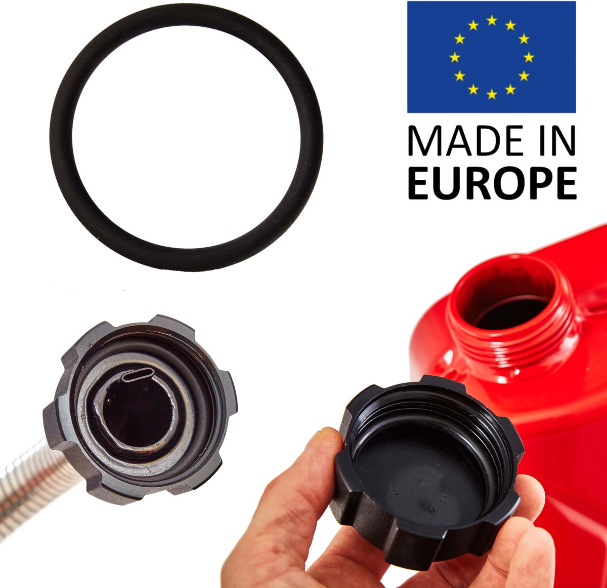 BW® Vervangende afdichting voor schenktuit voor brandstoftanks Metalen benzinetank met schroefdop - 1 stuk - Gemaakt in Europa