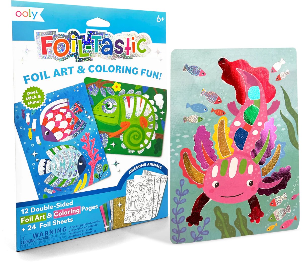 Ooly - Foil-Tastic - Foil art & coloring set - Awesome animals - Folie-knutselset