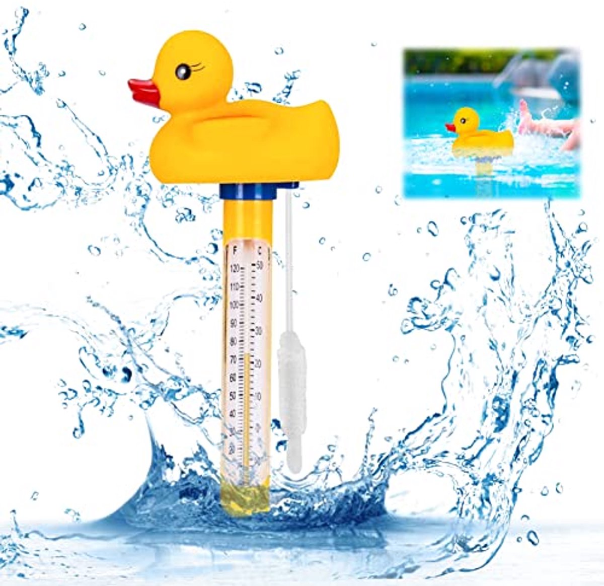 Zwembad Thermometer - Drijvende Water Temperatuur Meter voor Binnen- en Buitenzwembaden, Aquariums en Visvijvers