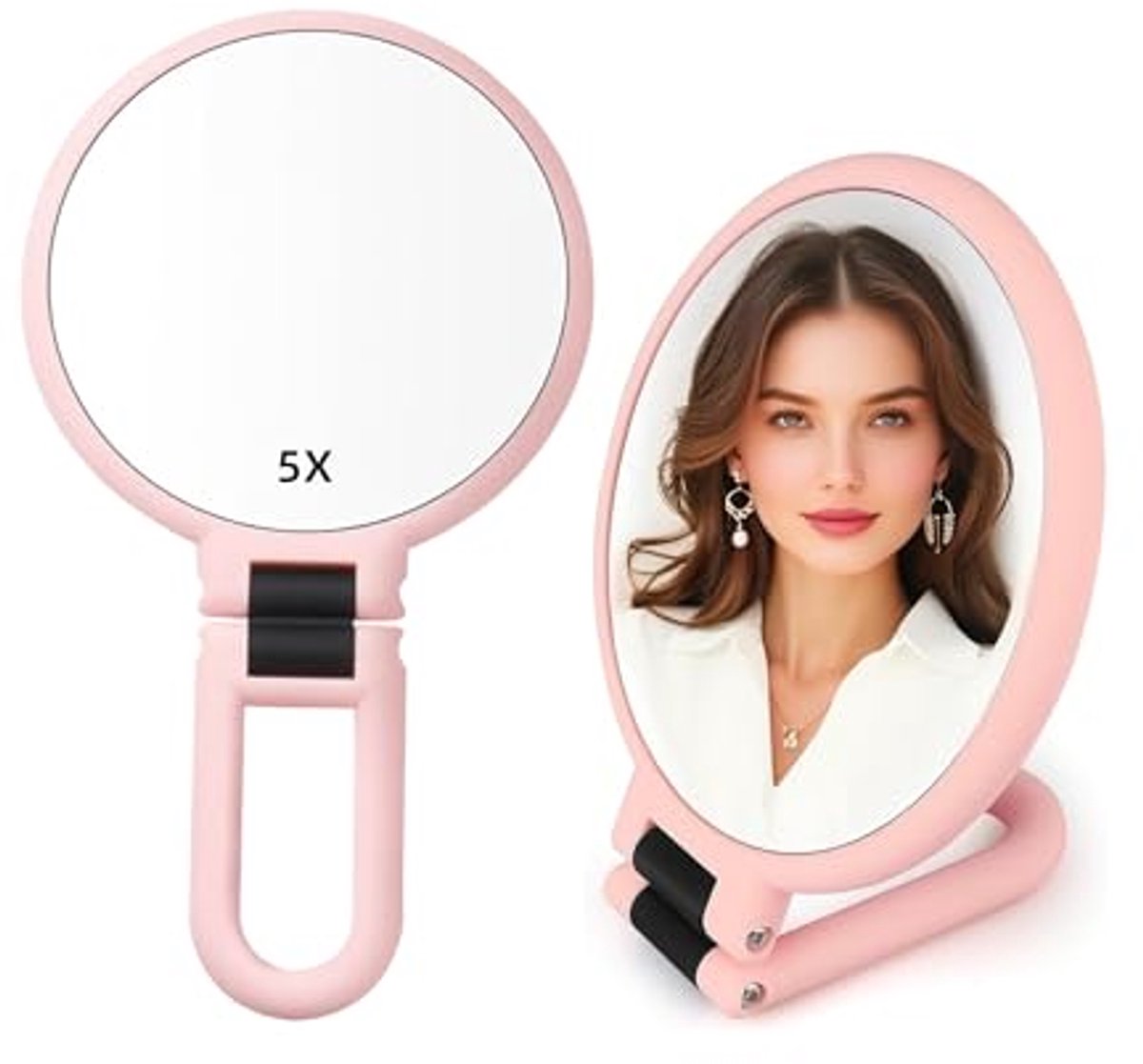 Handspiegel 1X 5X Draaibaar en Dubbelzijdig voor Reizen en Make-up