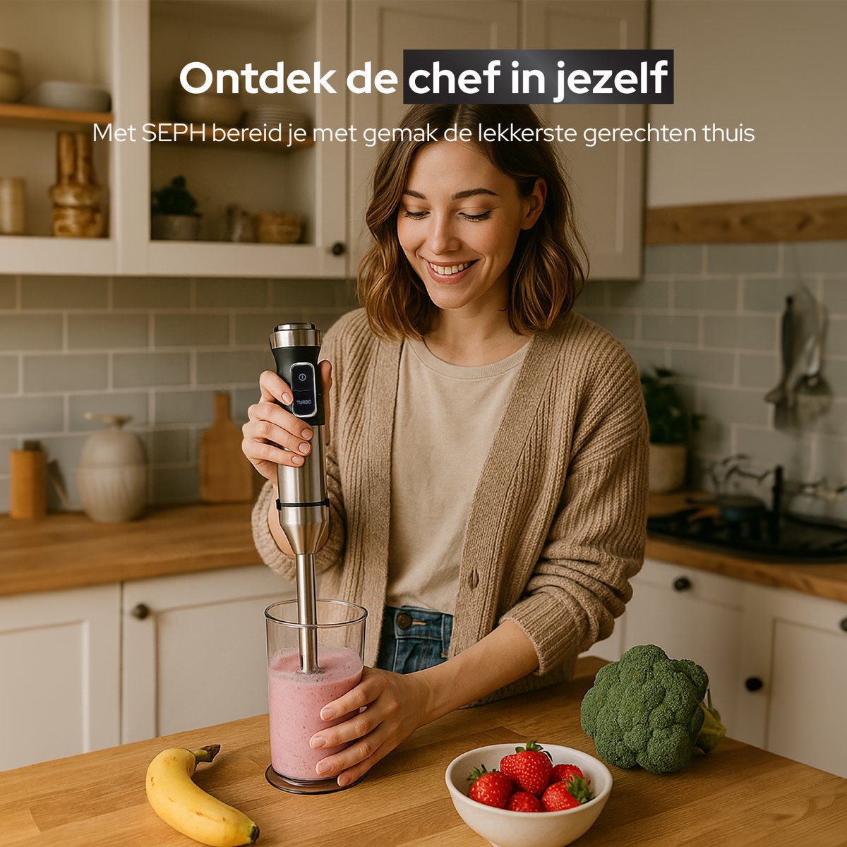 SEPH Staafmixer 5-in-1 Set – 1200W Staafmixer met Mixerstaaf, Hakmolen, Melkopschuimer, Garde & Maatbeker – foto 7