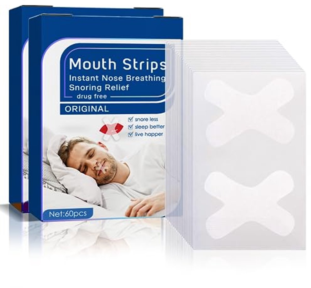 Mondpleisters voor Slaap – 20 Stuks – Snurkpreventie en Ademhalingshulp