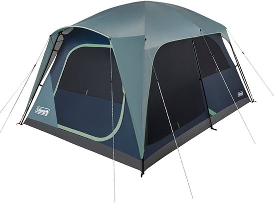 Coleman Skylodge 8 tent, 8 persoons kampeertent 366x290x199cm, kleur grijs blauw 13 KG fasmilietent
