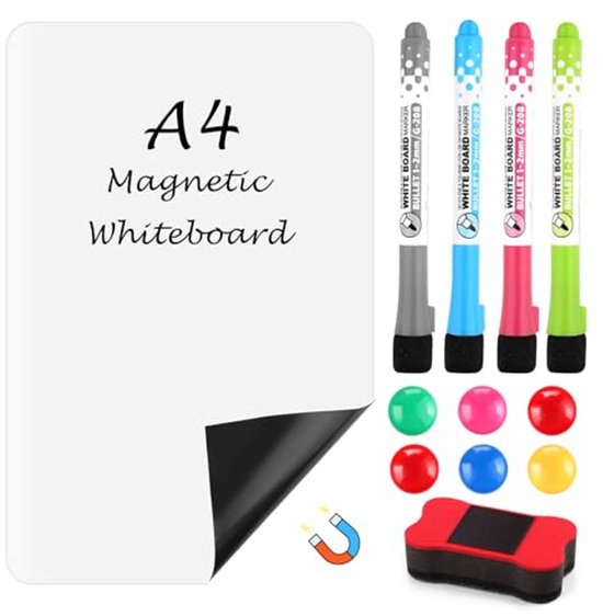 Lyzzxi Magnetisch Whiteboard Folie, 40 * 80cm Zelfklevend Weekplanner Whiteboard Paper, Dry Erase Boards inclusief Marker en Wisser, Muursticker voor Gladde Oppervlakken op School, Kantoor, Thuis
