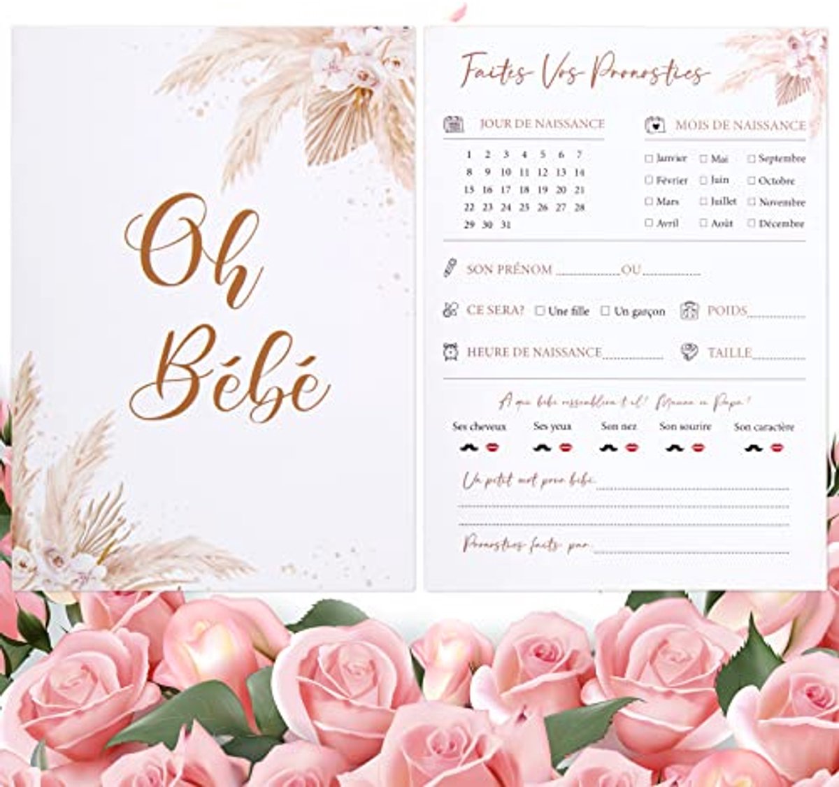 Image of 20 stuks babyshower raadspel kaarten voor jongens en meisjes - vul de tips in voor een onvergetelijk feestje