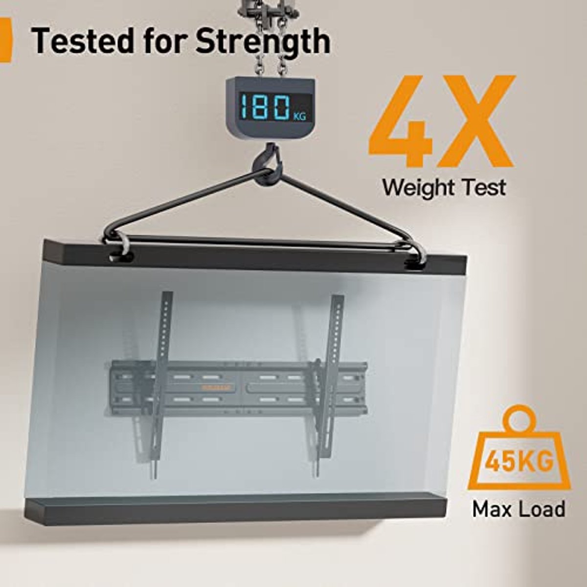 Robuuste TV wandhouder tot 45 kg voor 37-82 inch tv's