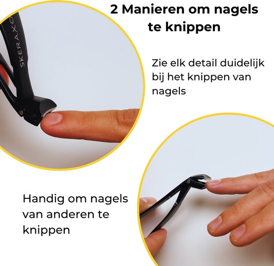 Twee manieren om nagels te knippen met SKRRAXO nagelknipper: zelf en voor anderen.