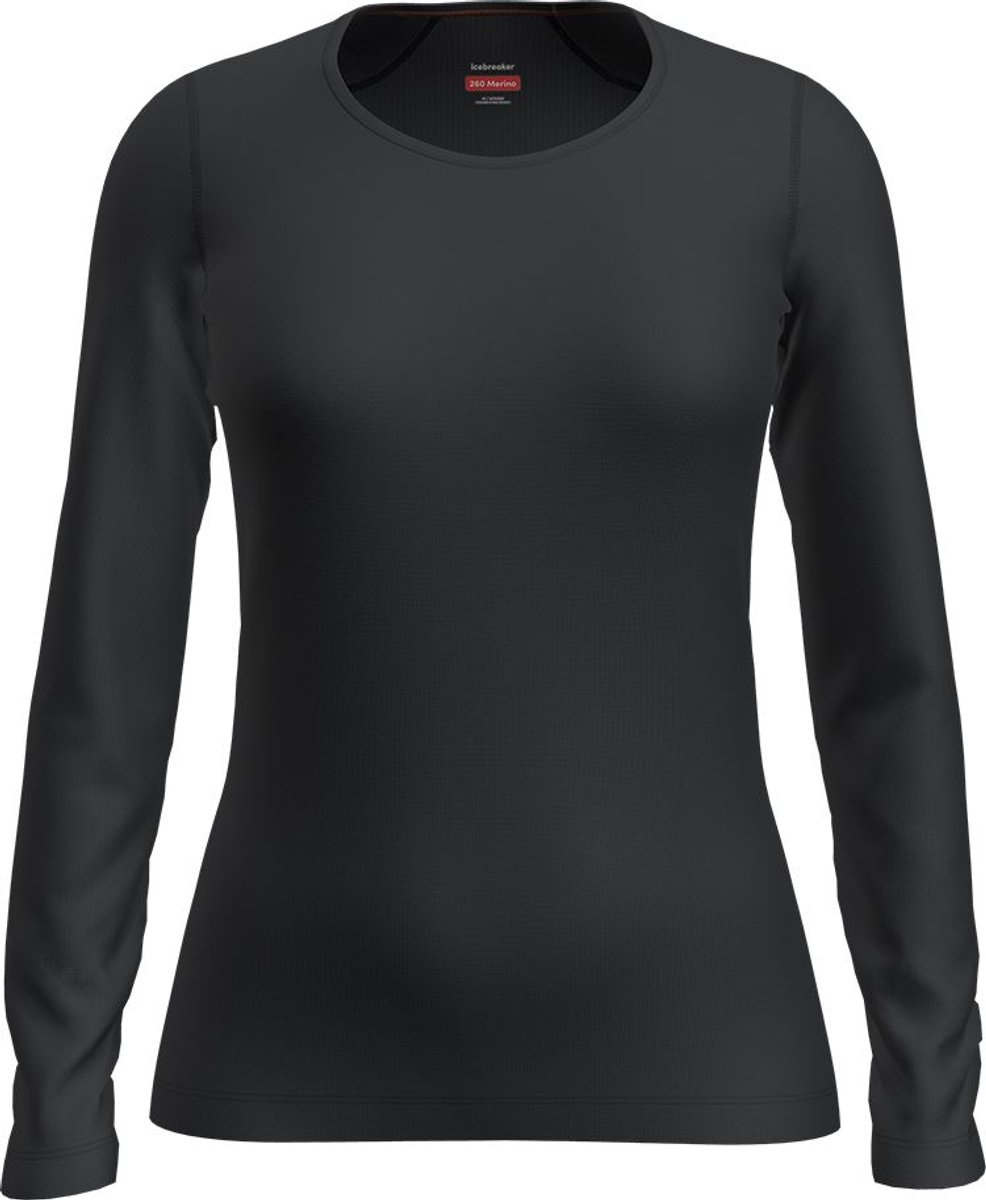 Icebreaker Merino 260 Tech Scoop Lange Mouwen Basislaag Zwart XS Vrouw