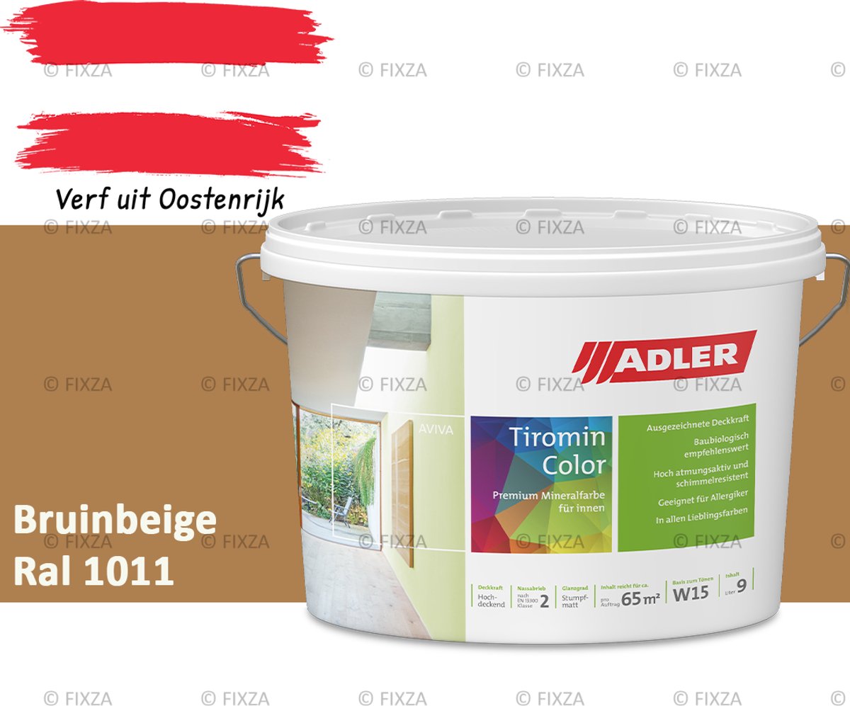 ADLER Aviva Tiromin-Color Silicaat Muurverf Binnen – 3 Liter – RAL 1011 Bruinbeige, Hoogdekkende & Ademend – Ecologische Schimmelwerende Wandverf