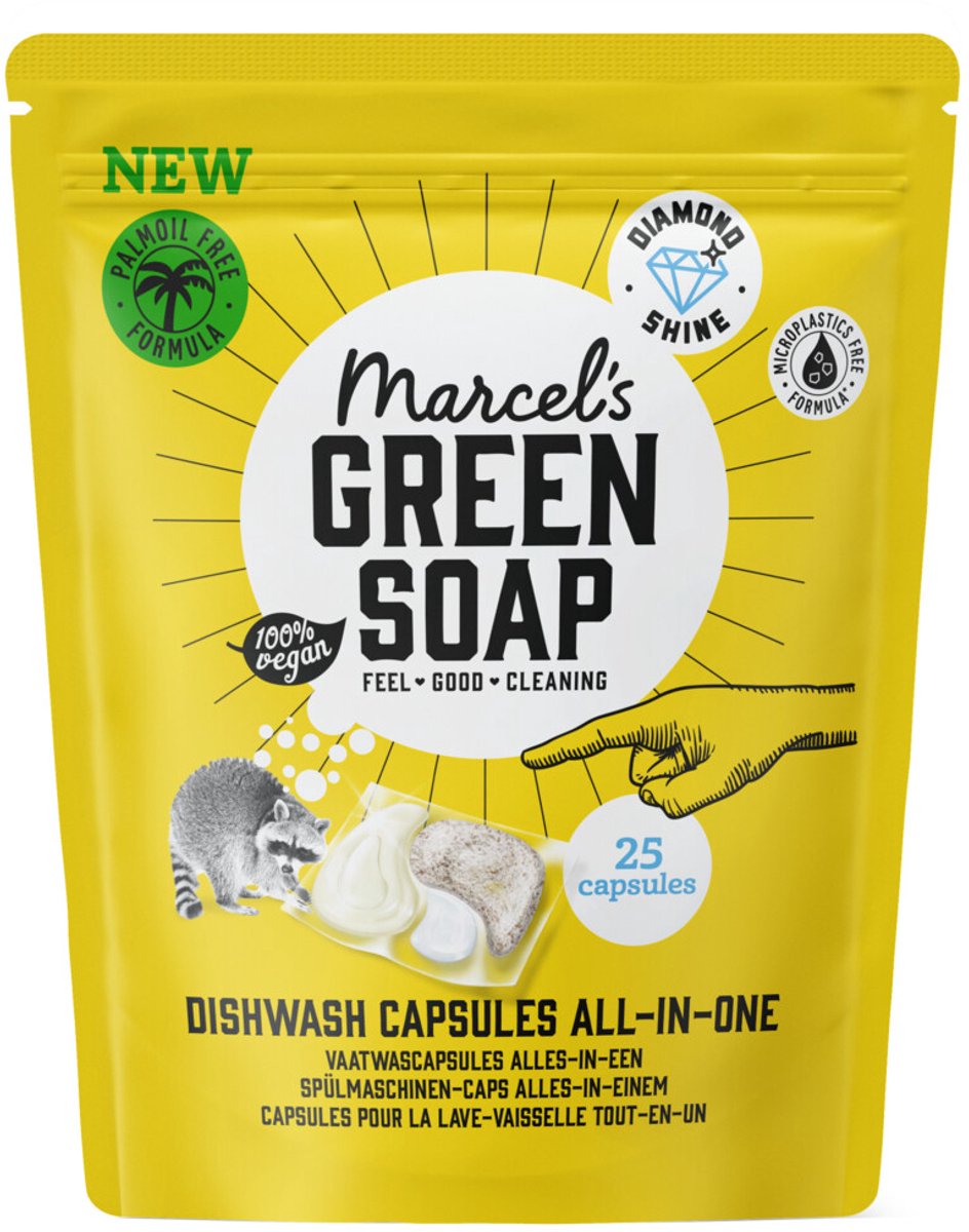 Marcel's Green Soap Vaatwascapsules Eco All-In-One - 4 x 25 stuks - Voordeelverpakking