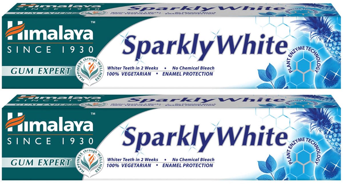 HIMALAYA - Tandpasta - Sprankelend Wit - 75ml - Aantal: 2 (Verpakking van 2)
