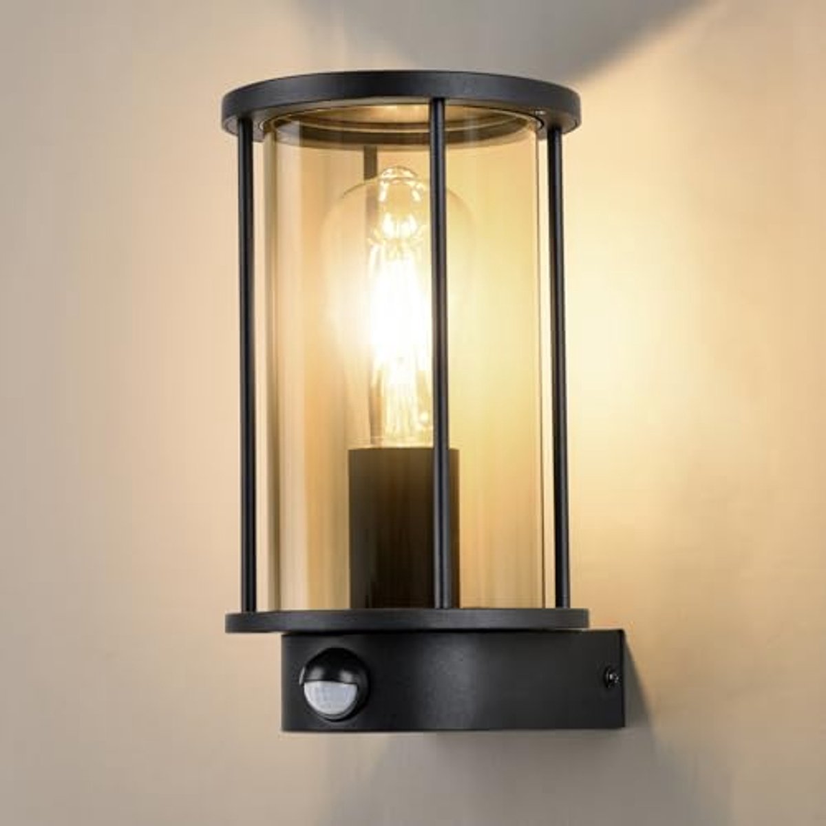 Buitenwandlamp met Bewegingsmelder en E27-fitting - Waterdicht en Roestvrij Aluminium voor Terras en Garage