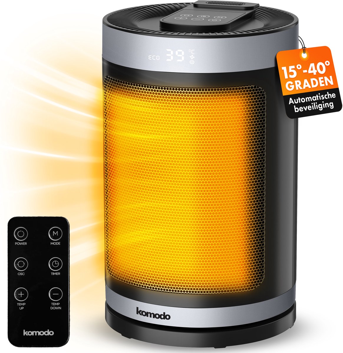 HOMCOM kachel 2000W 21cm x 21cm x 73cm