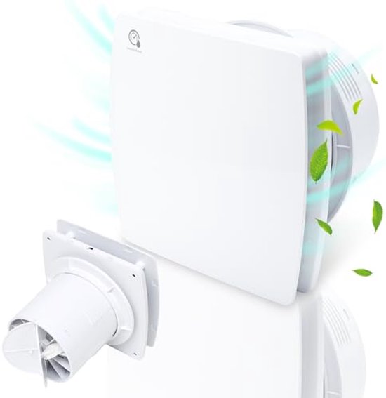 Badkamerventilator 150 mm met vochtsensor/timer - Silent & Modern