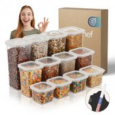 Ensemble de 12 boîtes de conservation carrées Soft Chef Viola (4 x 680 ml + 4 x 1 250 ml + 4 x 1 850 ml) en plastique sans BPA avec couvercles beiges – Boîtes de conservation hermétiques et lavables au lave-vaisselle