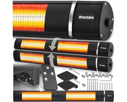 tectake® Solaris Horizon infraroodstraler - 3 vermogensniveaus, 1000, 2000 en 3000 W - hoog rendement - geen luchtcirculatie - eenvoudige montage