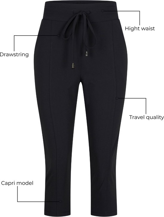 Pantalon Capri Mi Piace Travel Fabric Femme - Zwart - 202082 - Taille S/ 36