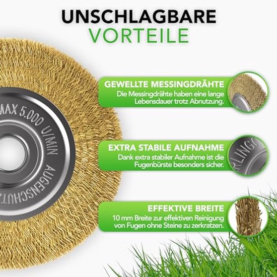 Voegenborstel set van 4 voor voegenreiniging en onkruidverwijdering - Compatibel met Multibrush en andere draadborstels van Merkloos	 — afbeelding 4