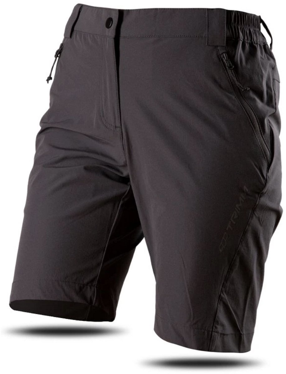Trimm TRACKA Korte broek – Sneldrogend & elastisch Ventilerend mesh Zakken met rits Grijs
