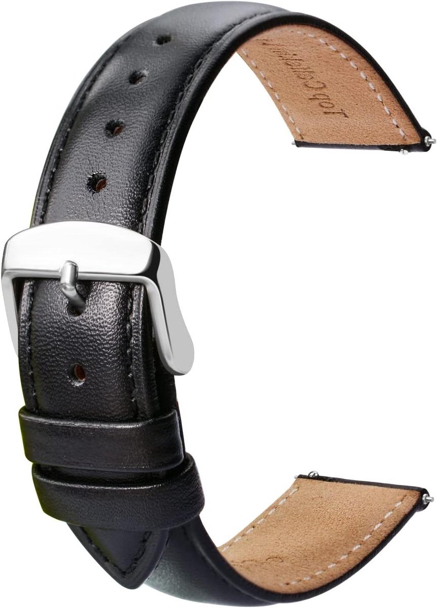 Orivio - Leren horlogeband 20 mm - Bruin zacht - Reservearmband met snelsluiting - Dames en heren - Sportarmband - Gesp - 14mm - 16mm