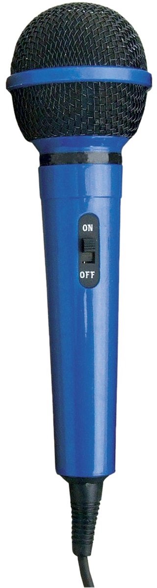 Mr Entertainer bedrade karaoke microfoon - 6,35mm Jack / blauw - 2,8 meter