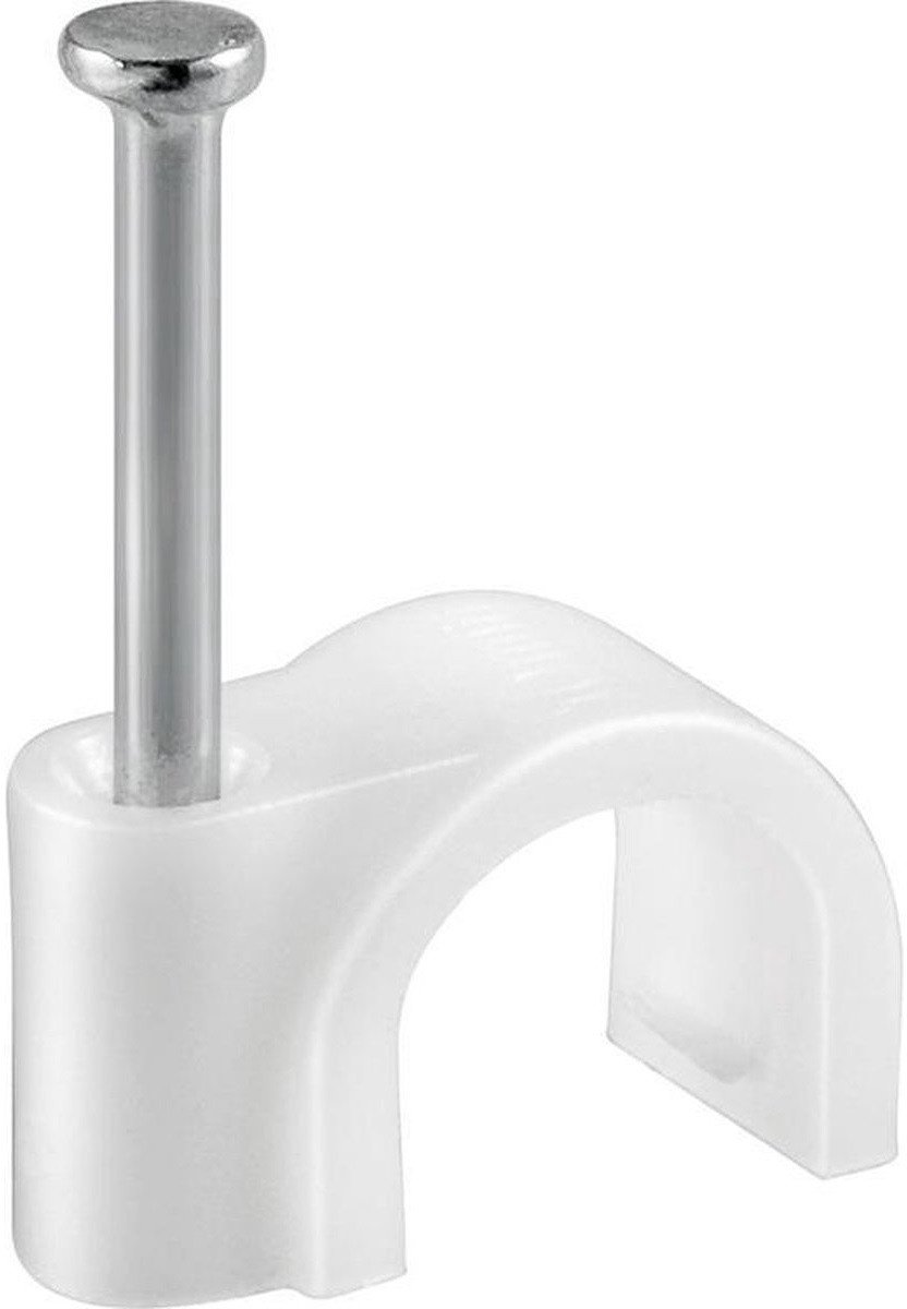 Kabelklemmen met spijker voor kabels tot 8mm - 20 stuks / wit