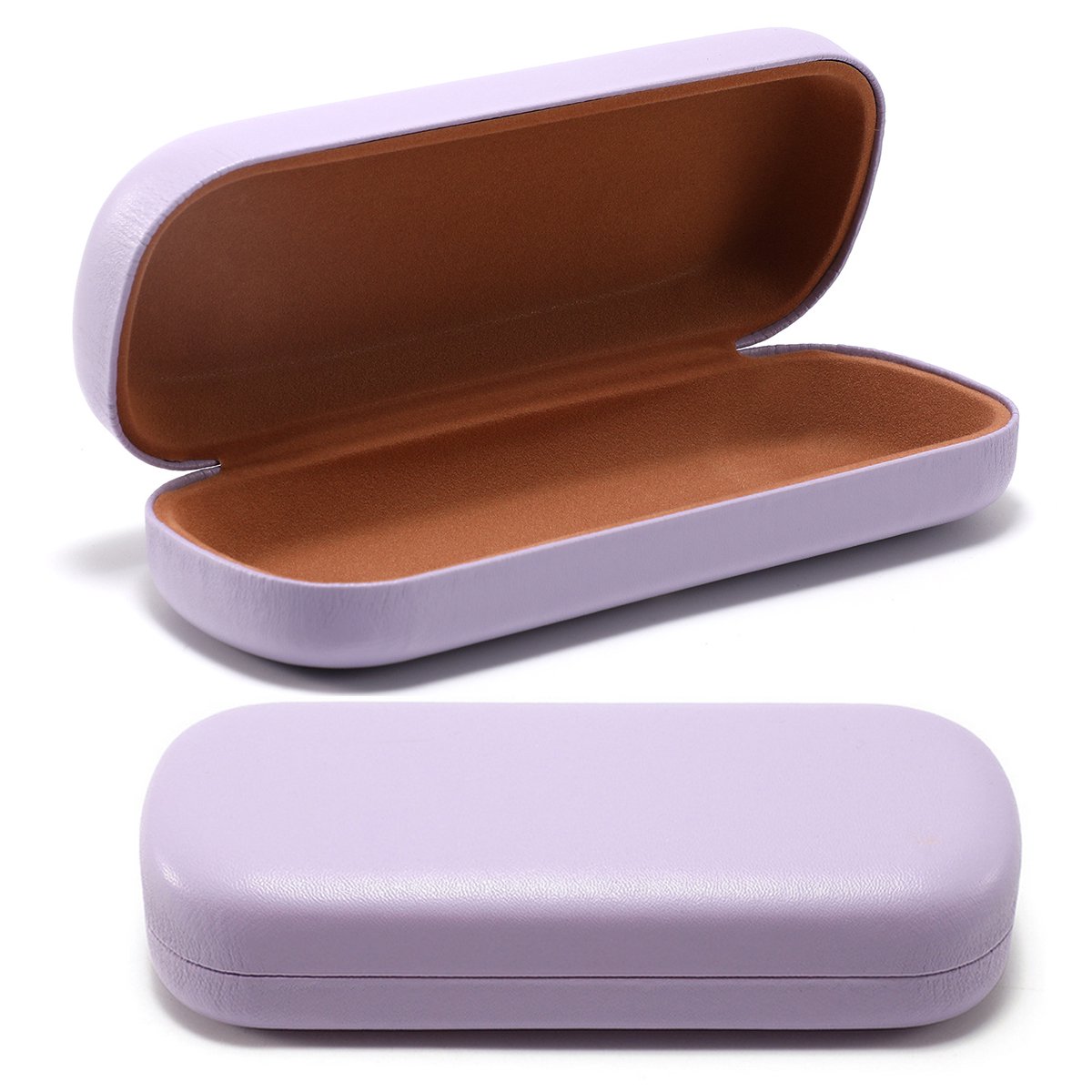 PU leren brillenkoker-Brillenkoker-Brillendoos-Brillenetui-Brillenhoes-Hard case-16 x 6.4 x 3.6cm-Paars