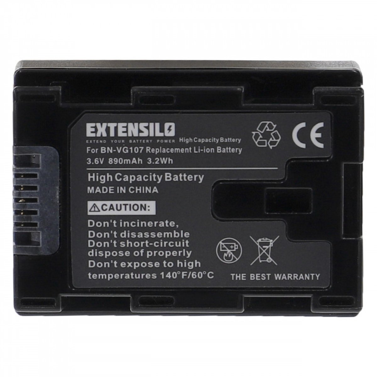 Camera accu compatibel met JVC BN-VG107 / 890 mAh