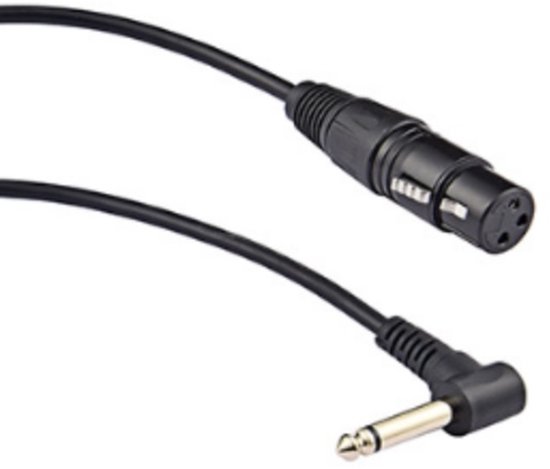 Câble adaptateur coudé XLR (f) - Jack 6,35 mm mono (m) - 0 mètre