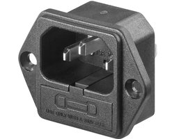 C14 chassis connector met zekeringhouder
