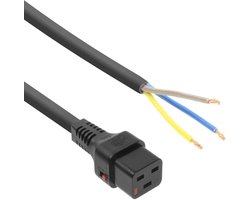 ACT Powercord C19 IEC Lock - open end black 1 m, PC1173 AK5047