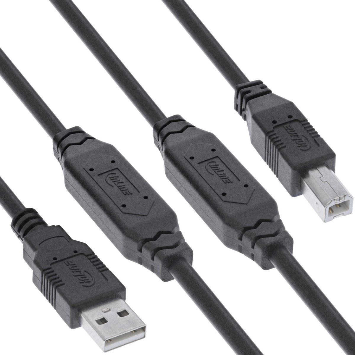 Image of Actieve USB-B Kabel - USB 2.0 - 20 meter - Zwart