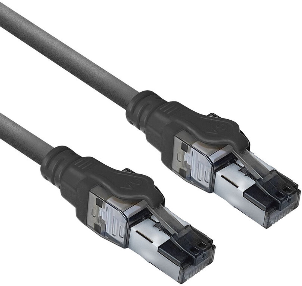 ACT FB4905 S/FTP CAT6A IDC 4PPoE / PoE++ 100W LSZH Patchkabel | Snagless | RJ45 connectoren | Zwart | 5 meter