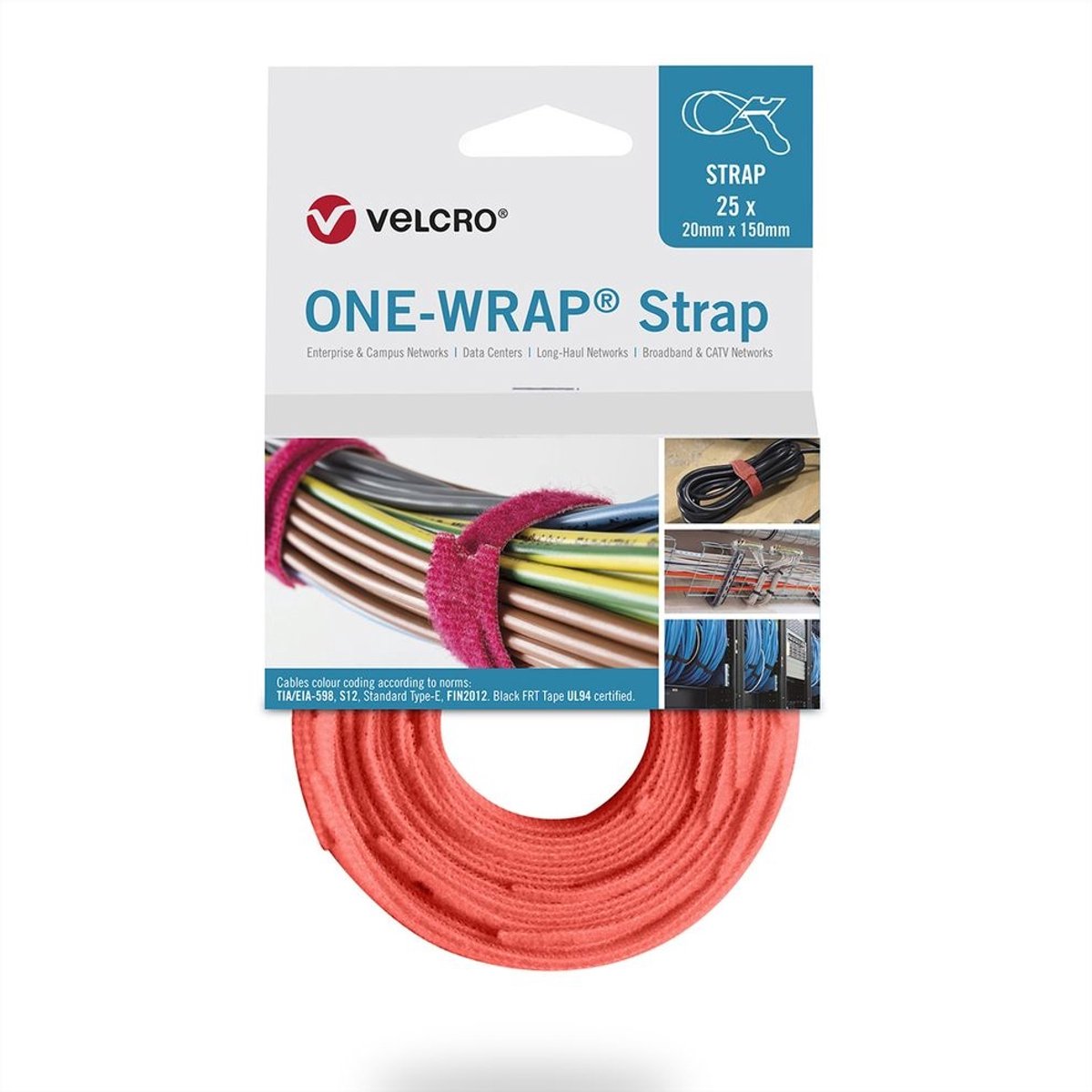 Velcro® ONE-WRAP® klittenband kabelbinder 20mm x 150mm Oranje