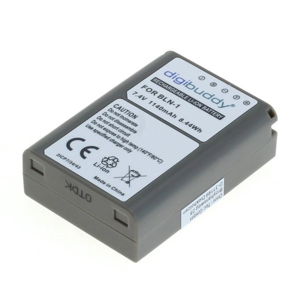 digibuddy A Merk Accu Batterij Olympus BLN-1 - 1140 mAh