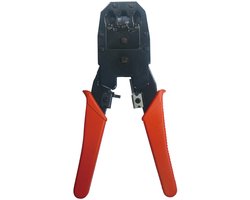 Krimptang voor RJ45, RJ12, RJ11 en RJ10 connectoren - metaal / rood/zwart