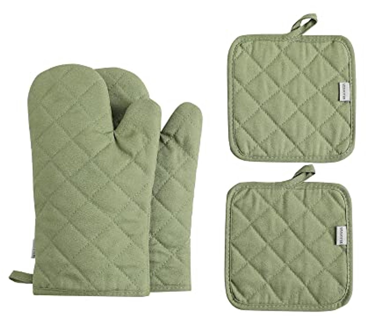 Hittebestendige Ovenwanten en Pannenlappen Set van 4 - Katoenen Keukenaccessoires tot 500 Graden