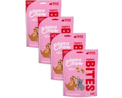 Edgard & Cooper 4x Natuurlijke Hondensnacks voor Puppy, Eend Bites (4 x 50g), Graanvrije Beloningen, Vers Vlees, vol Essentiële Aminozuren voor een Gezonde Spijsvertering