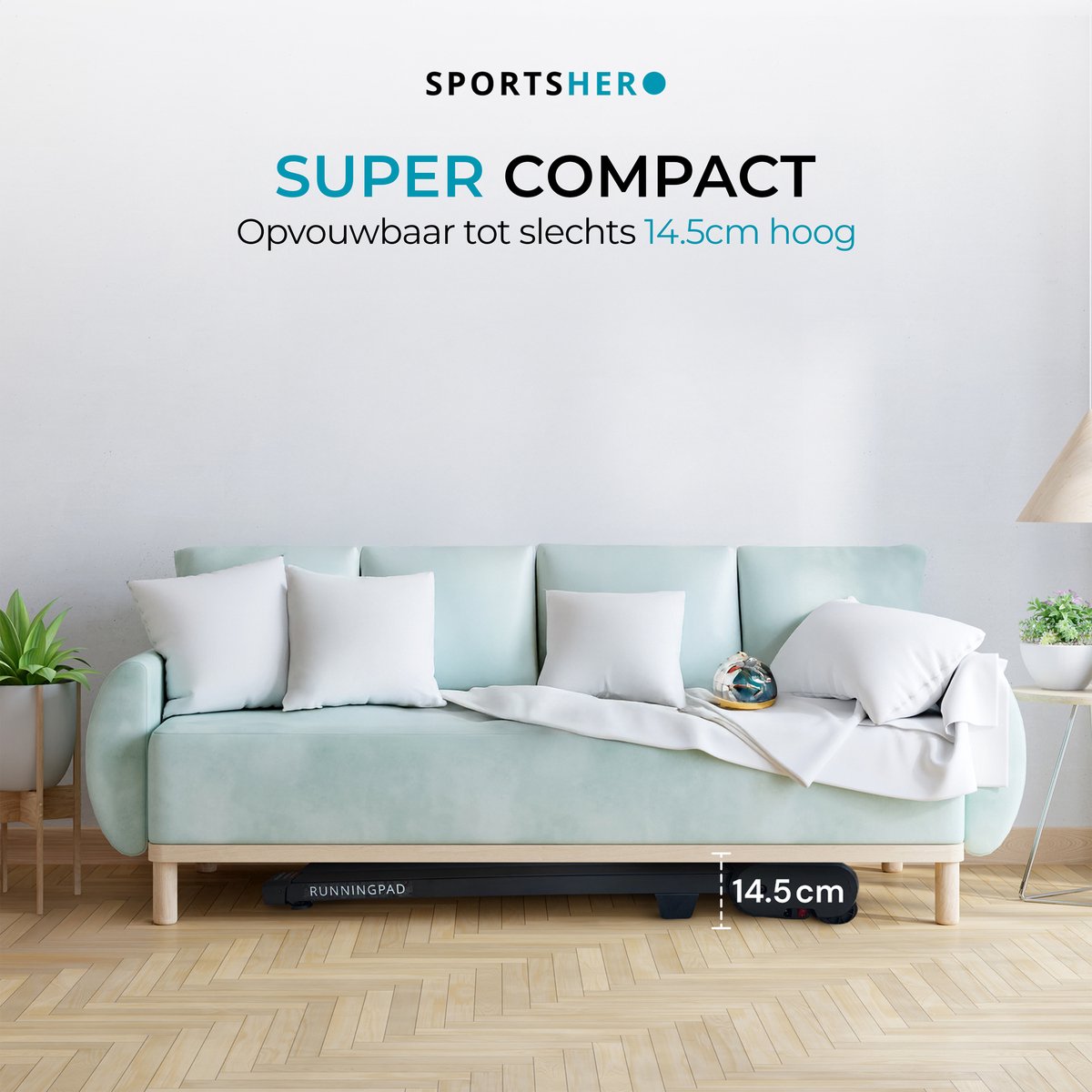 Afbeelding 2 van SPORTSHERO WALKR PRO - Loopband - Walking Pad - Automatische Helling 13% - 6KM/u