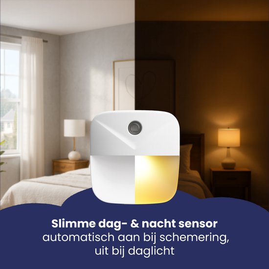 Nachtlampje Stopcontact - Nachtlampje Kinderen - Nachtlampje Baby - Kerstcadeau - Nachtlampje Volwassenen - Dag en Nacht Sensor -Warm Wit Licht - Fienosa — afbeelding 5