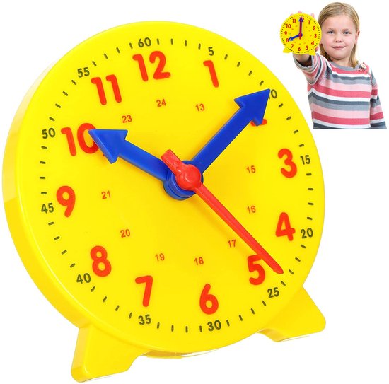 Leerklok-Kinder Klok-Leer Klok Kijken-Educatief Speelgoed voor Baby's, Peuters & Kleuters-Kinderklok-Educatieve-Geel