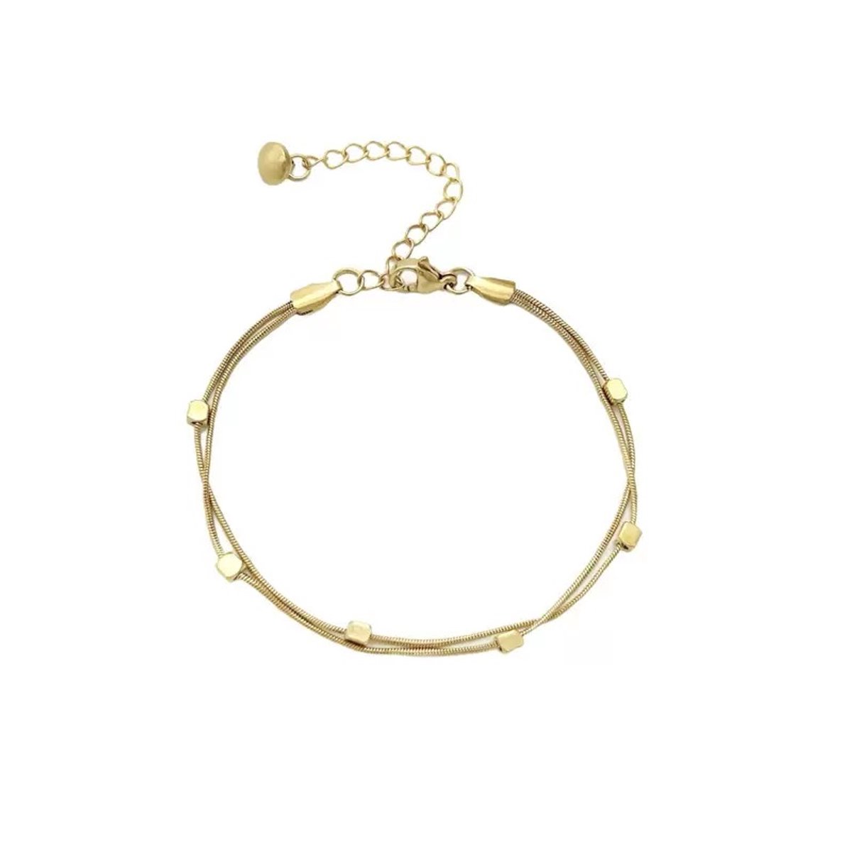 WeLoveSilver - damesarmband - chirurgisch staal - goudkleurig - 15.5 cm