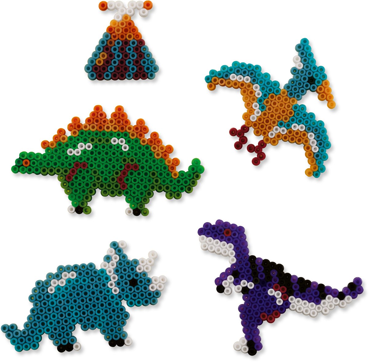 SES Creative - Beedz - Dino Wereld - 2100 Strijkkralen met Grondplaten en Strijkvellen - Vanaf 5 Jaar — afbeelding 7
