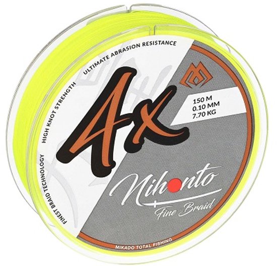 Mikado Nihonto Fine Braid Gevlochten Lijn - 0,14 mm / 9,7 kg / 150 m - Fluo Geel van Mikado — afbeelding 2