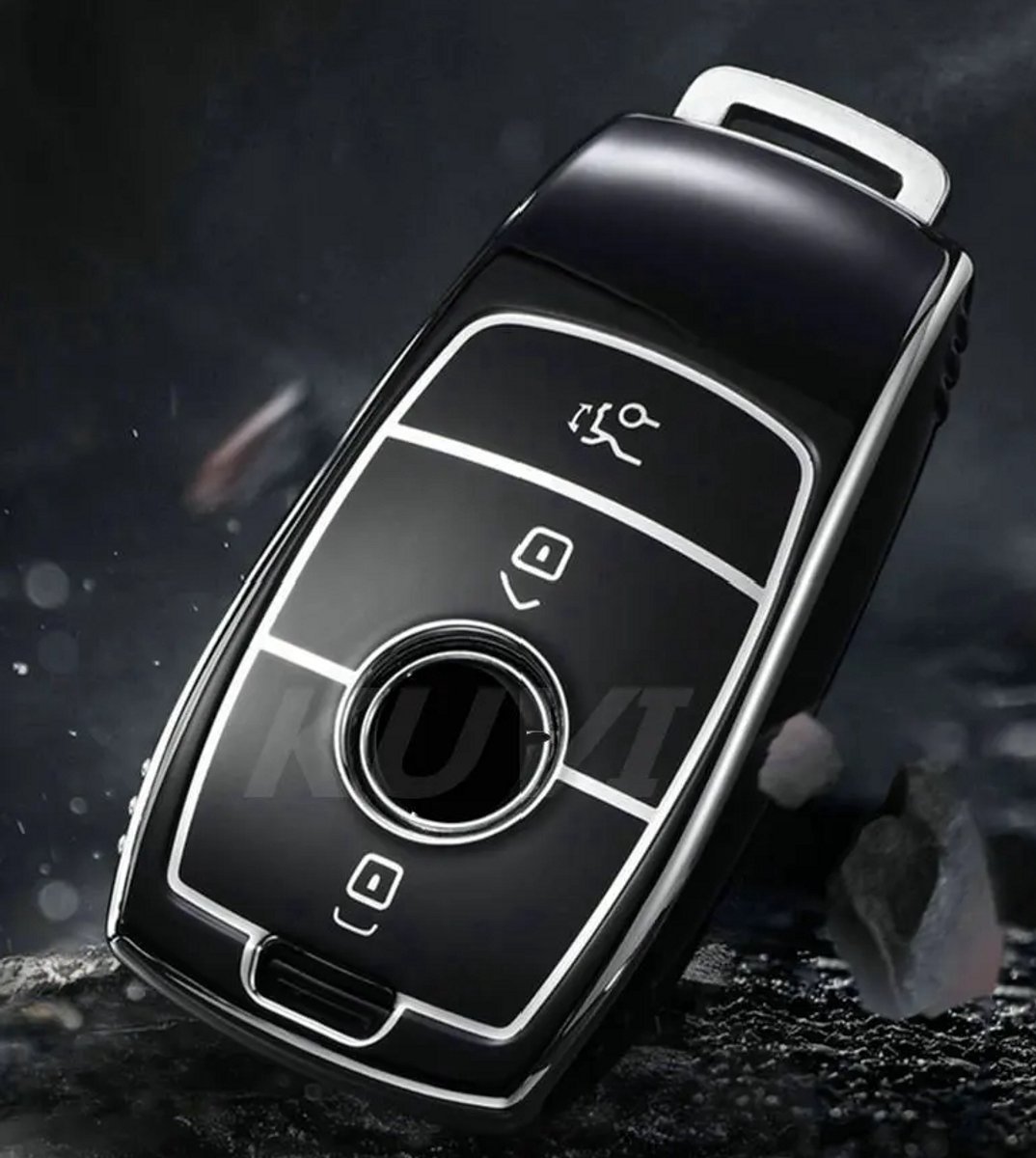 Zachte TPU Sleutelcover Cover Key Case key cover Zwart geschikt voor Mercedes Benz A C E S G Class GLC CLE CLA GLB GLS W177 W205 W213 W222 X167 Zwart
