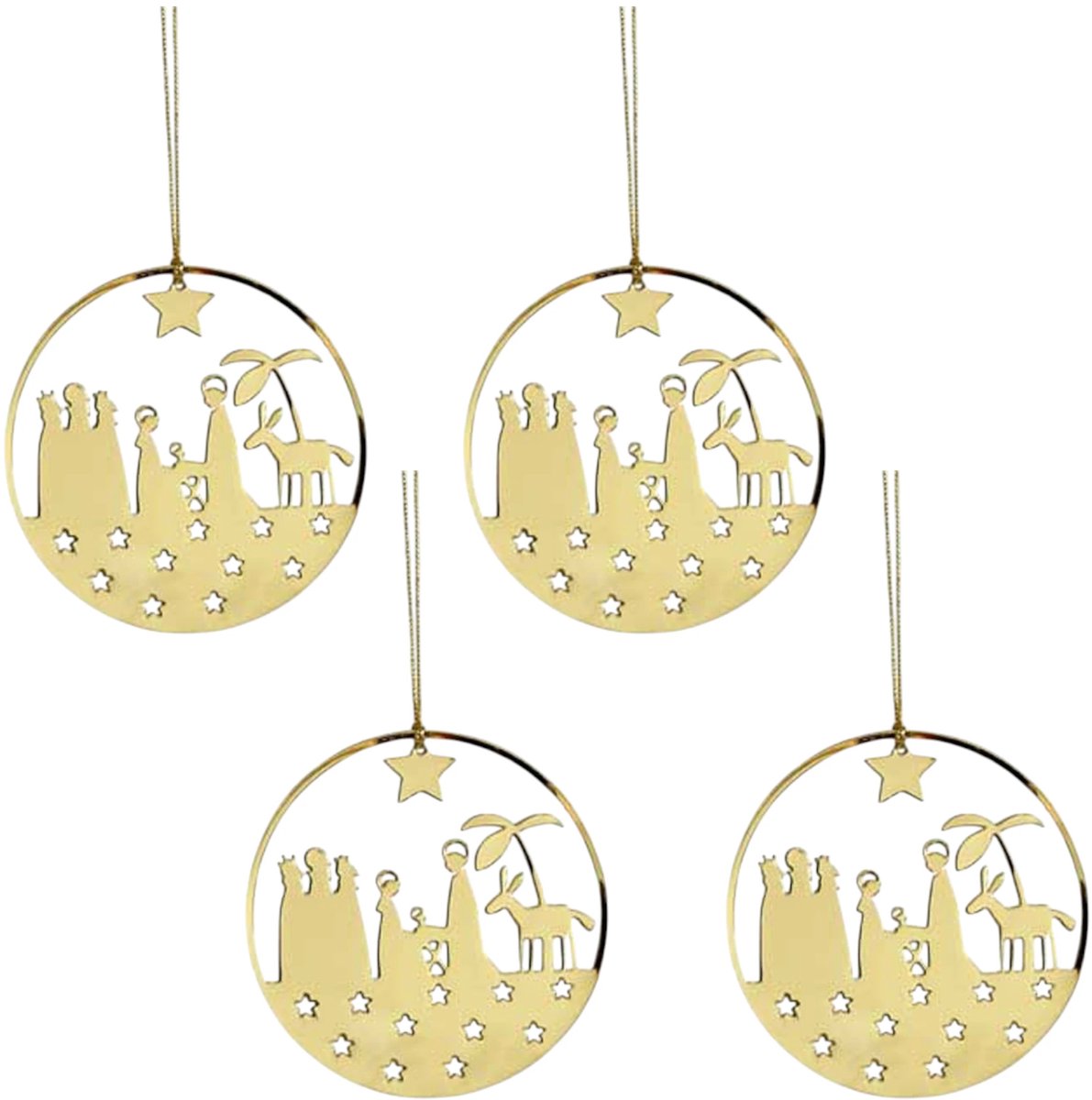 Kleine gouden kribbetje kersthanger (set 4) - Pluto Design