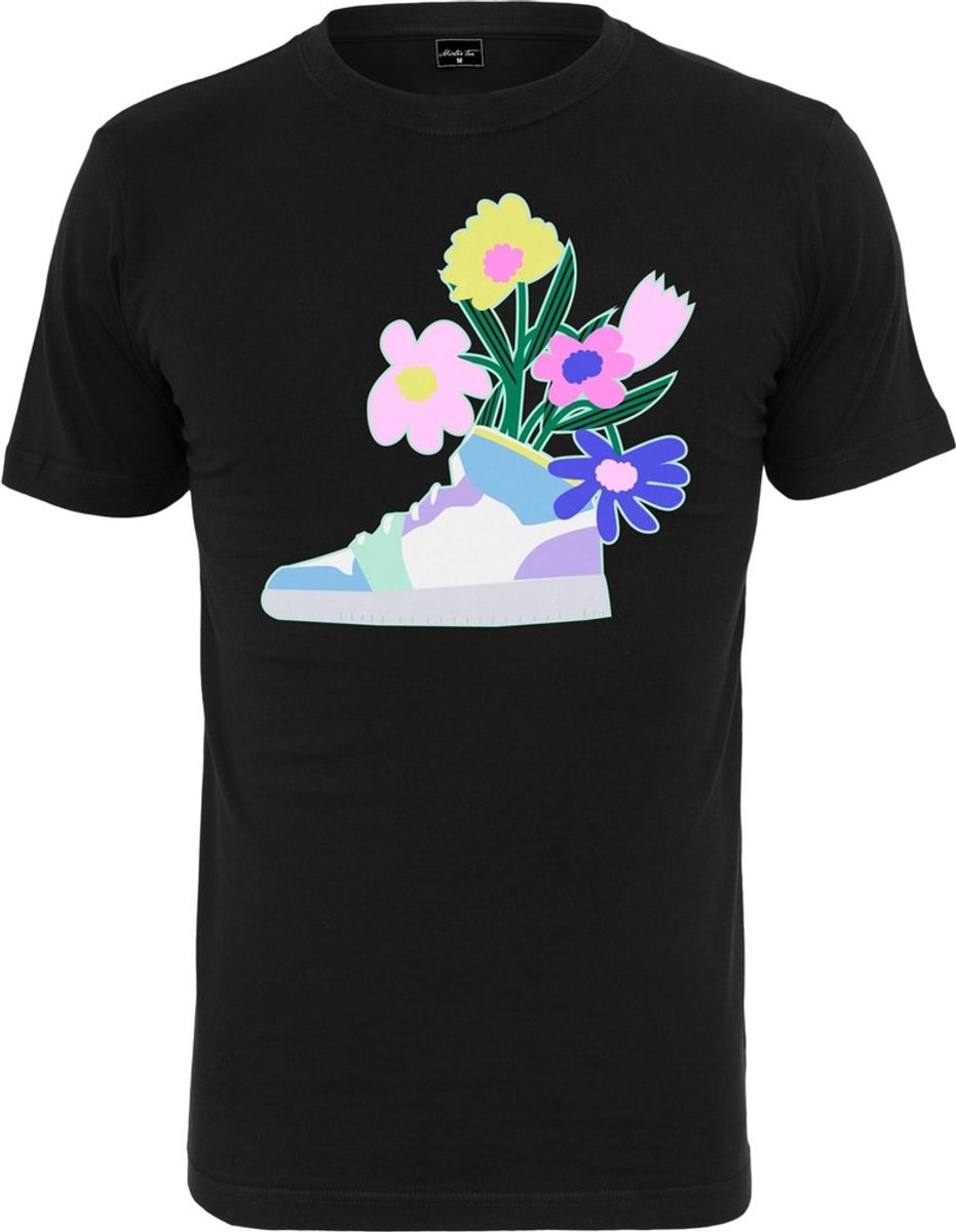 Mister Tee Flower Sneaker Dames T-shirt XS Zwart